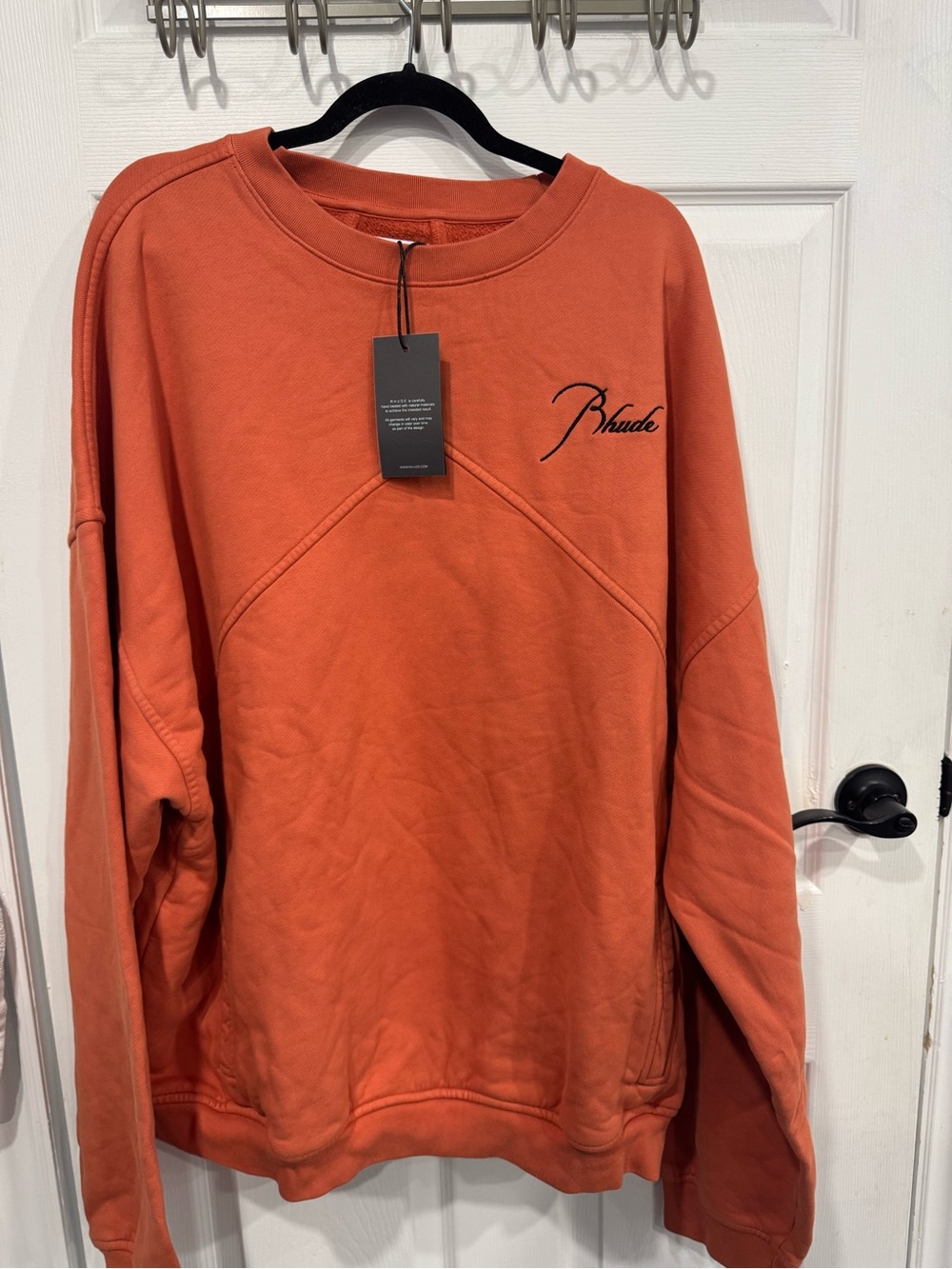 Rhude Men's Rust Orange Crewneck Sweatshirt